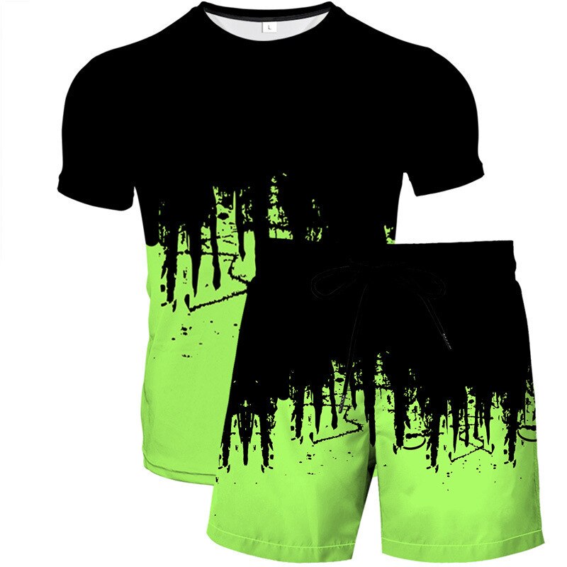 Aaron | Shirt und Short Abstraktes Design Sportbekleidung für Männer