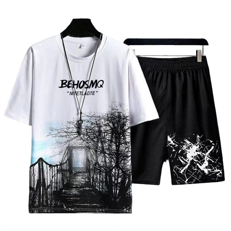 Hilmar | Shirt Short Set Farbverlauf Sommermode für Männer
