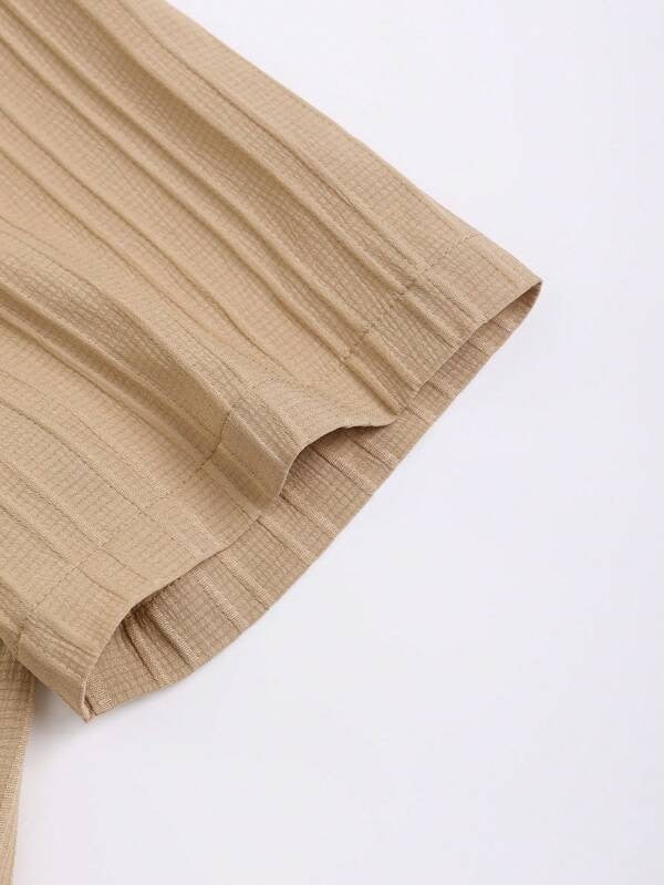 Soren | Gestreiftes Baumwoll-Leinen-Hemd mit Knopfleiste und kurzer Hose