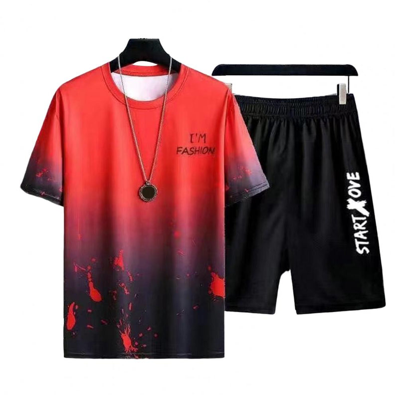 Hilmar | Shirt Short Set Farbverlauf Sommermode für Männer