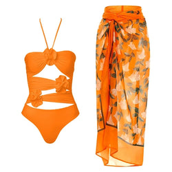 Zenaya | 2-teiliger Strappy Halter Bikini mit floralem Wickelrock