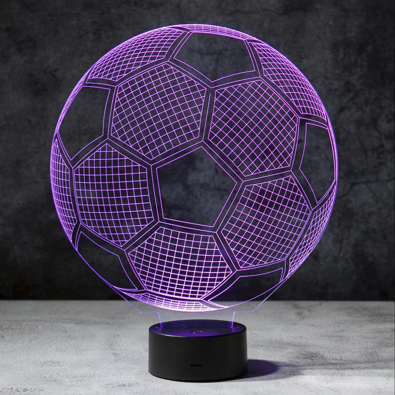 Fußball-Illusionslampe und Fernbedienung 3D